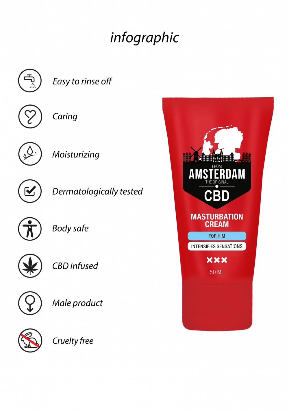 Крем для мастурбации для Него CBD from Amsterdam - 50 ml