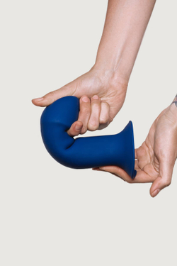 Дилдо на присоске с двойной плотностью Hitsens S01 Blue ADRIEN LASTIC DILDO DUAL DENSITY