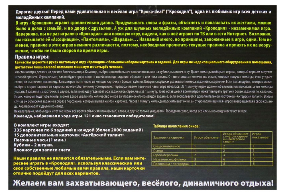 Игра для вечеринки "Кроко deal"