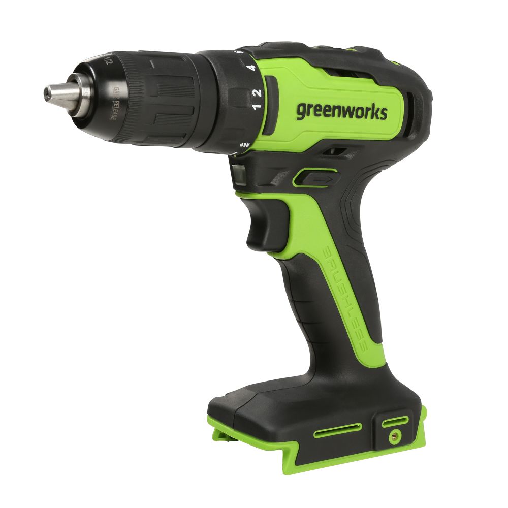 Аккумуляторная ударная дрель шуруповерт Greenworks GD24DD60K2, 3704107UA, 24v, АКБ 2 А·ч и ЗУ в кейсе