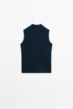 Massimo Dutti Вязаный топ из 100% шерсти, синий