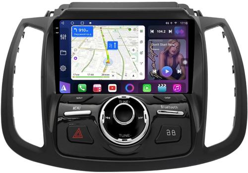 Магнитола для Ford Kuga 2 2017-2019 (SYNC 3, рамка с кнопками тип 2) - FarCar BM9-2K-8029F2B монитор 9.5" 2K QLED на Android 14, Быстрая, CarPlay, 4G SIM-слот