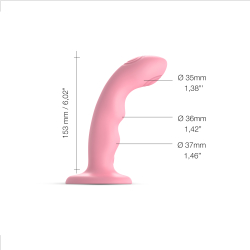 Фаллоимитатор с двойным таппингом Strap-on-me Wave, коралово-розовый