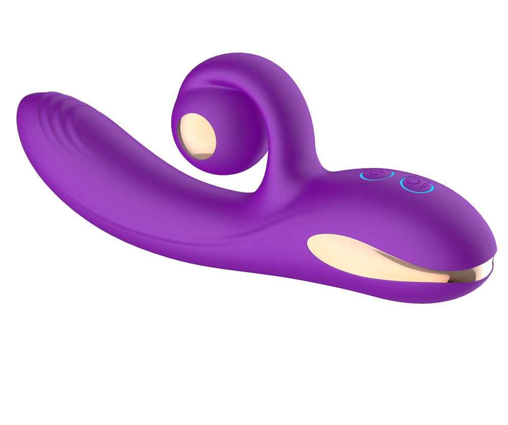 Силиконовый вибратор-кролик с функцией вращения SW3052-purple