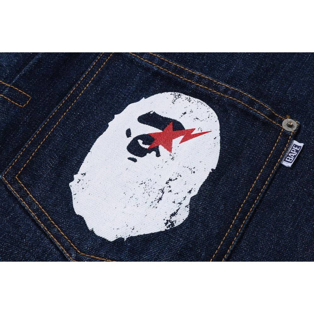 A Bathing Ape Bathing Ape Denim Jackets Cotton Moderate Regular Sleeve Single Breasted 1m22 140 001