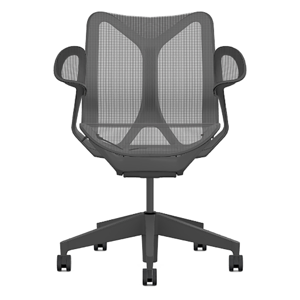 Кресло Herman Miller Cosm, низкая спинка, цвет Graphite, подлокотники «лепестки» (Leaf)