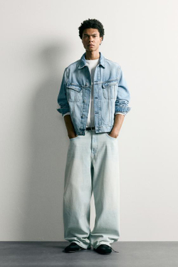 ZARA ДЖИНСЫ BAGGY FIT, ГОЛУБОЙ