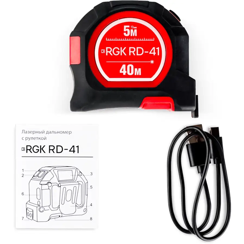 Лазерный дальномер с рулеткой RD-41 RGK 720480