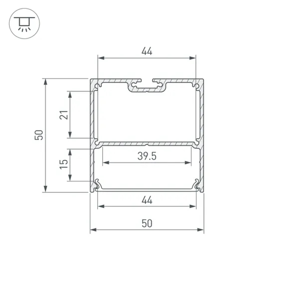 Профиль SL-LINE-5050-LW-2000 WHITE (Arlight, Алюминий) 038450(1)