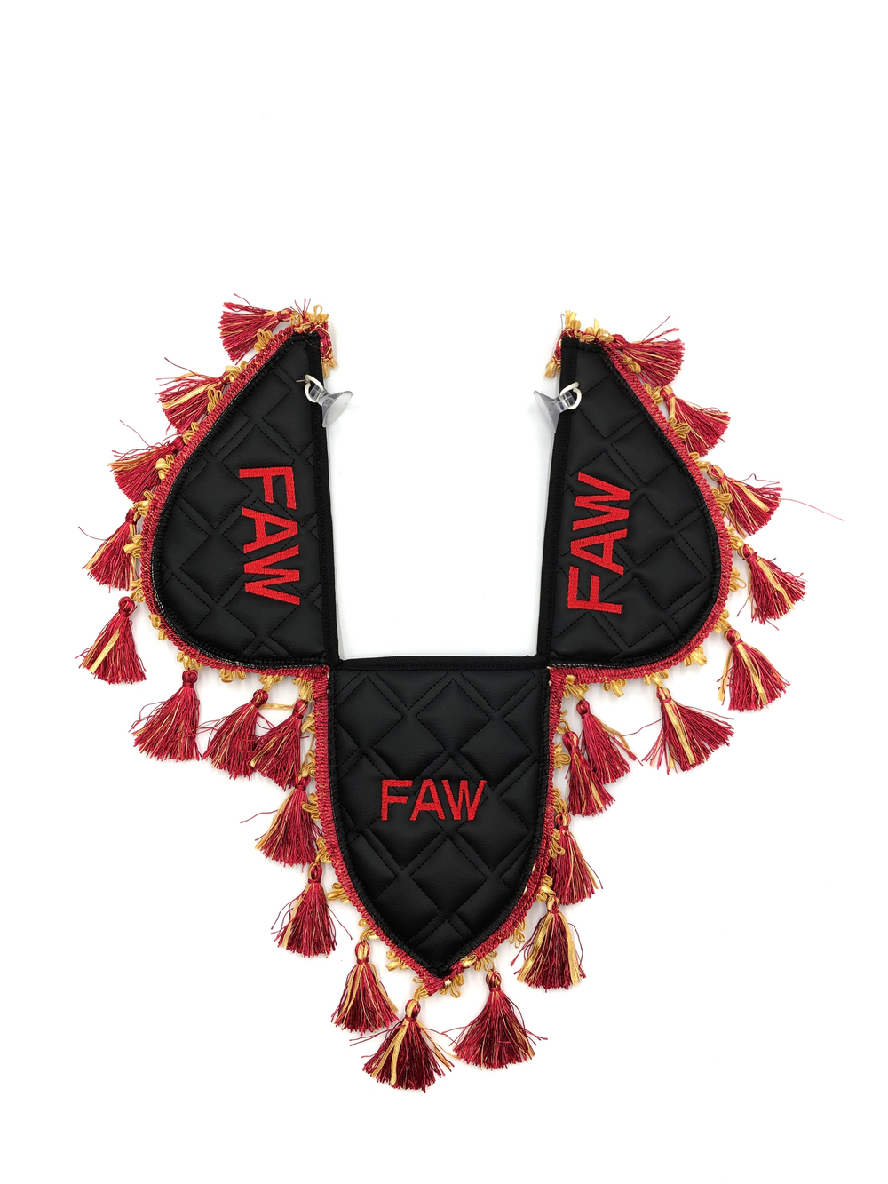 Вымпел тройной FAW (экокожа, черный с красными кисточками)