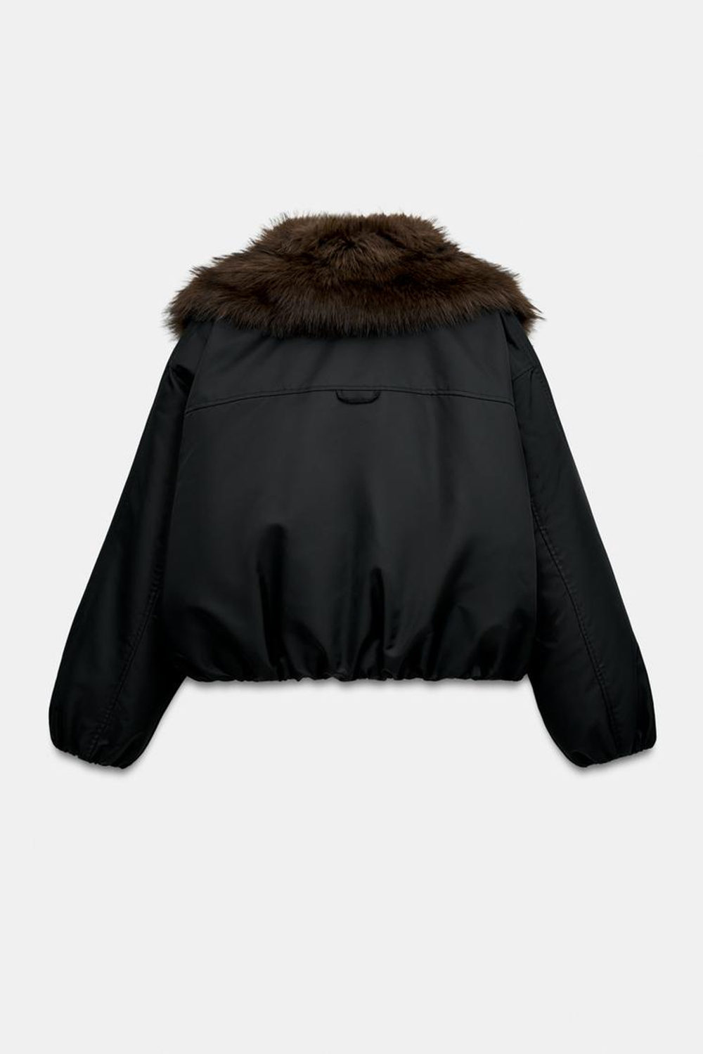 ZARA БОМБЕР С ВОРОТНИКОМ С ОТДЕЛКОЙ ПОД МЕХ — ZW COLLECTION, ЧЕРНЫЙ