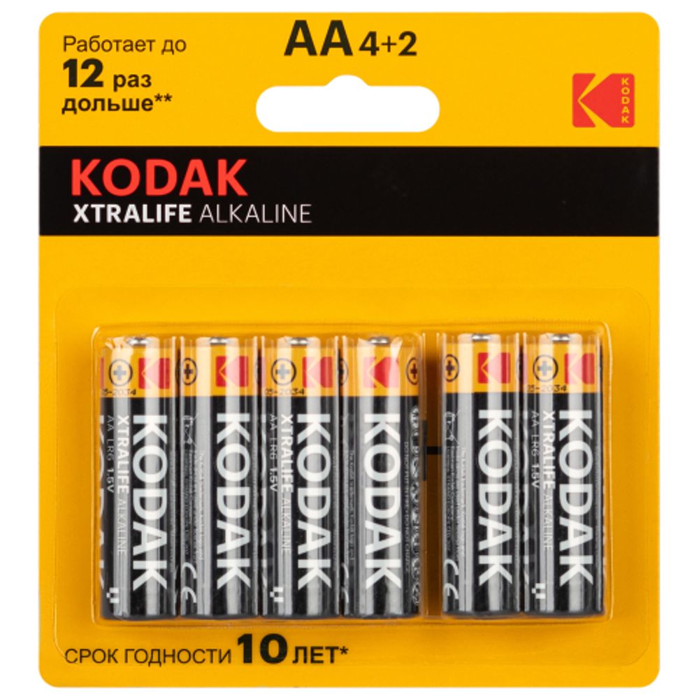 Батарейки Kodak LR6-4+2BL XTRALIFE Alkaline | Другие бренды