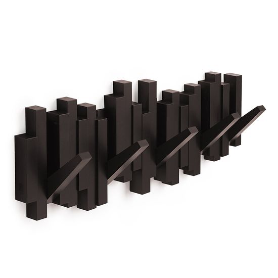 Вешалка настенная sticks, 49,3 см, эспрессо, 5 крючков