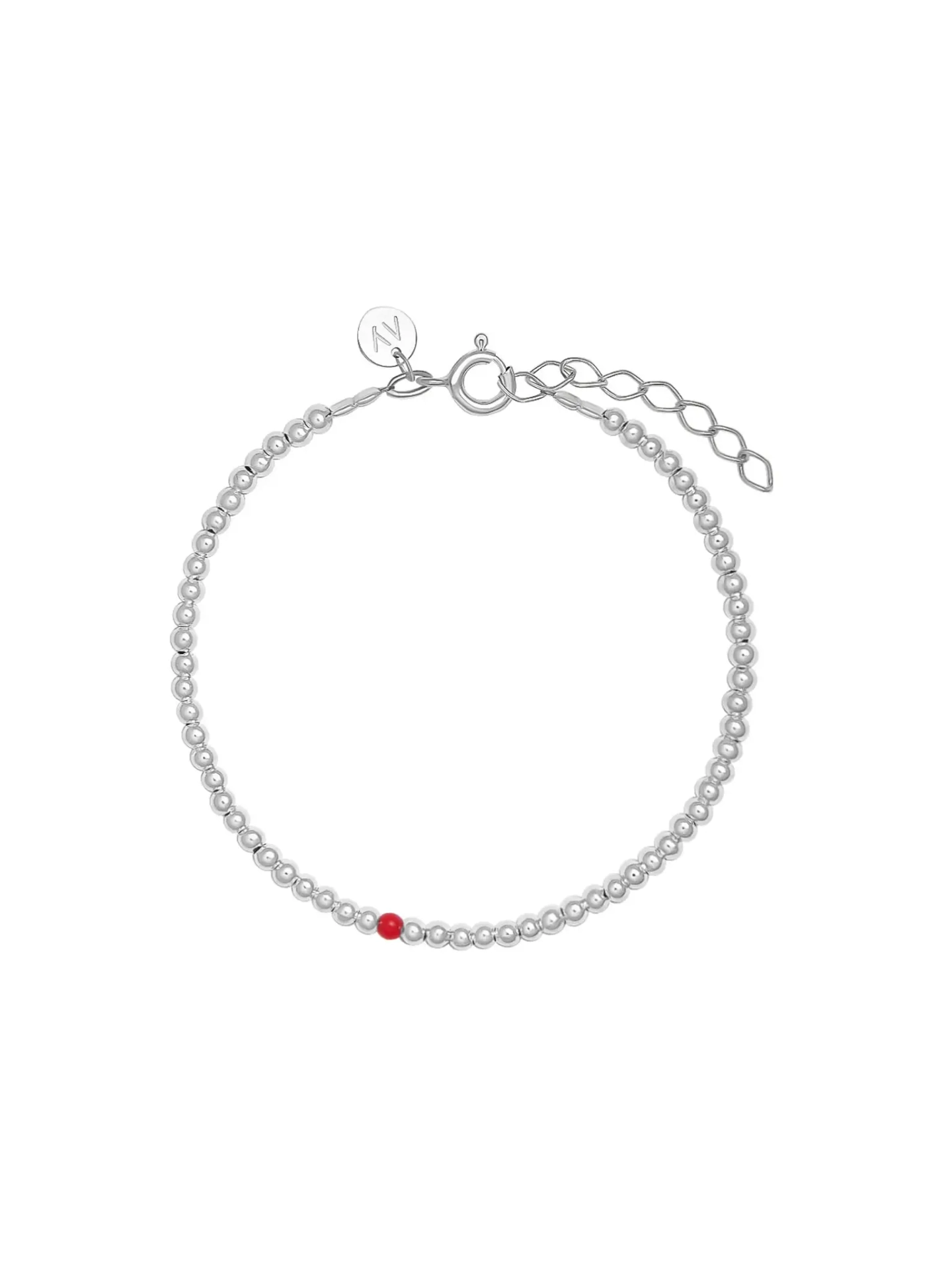 Браслет База мини с кораллом / Basic mini red
