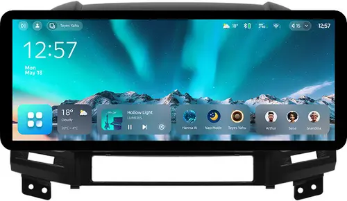 Магнитола для Hyundai Santa Fe 2 CM 2006-2012 (рамка черная) - Teyes CC4 монитор 12.3" 2K QLED + рамка 9, Android 14, Быстрейшая, Snapdragon 680, DSP, CarPlay, 4G SIM-слот