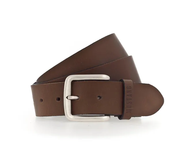 Ремень взрослый MUSTANG Leather belt in 40 mm with buckle in silver antique