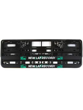 Пластиковая рамка номера с защелкой "New Lap Record" (Черная)