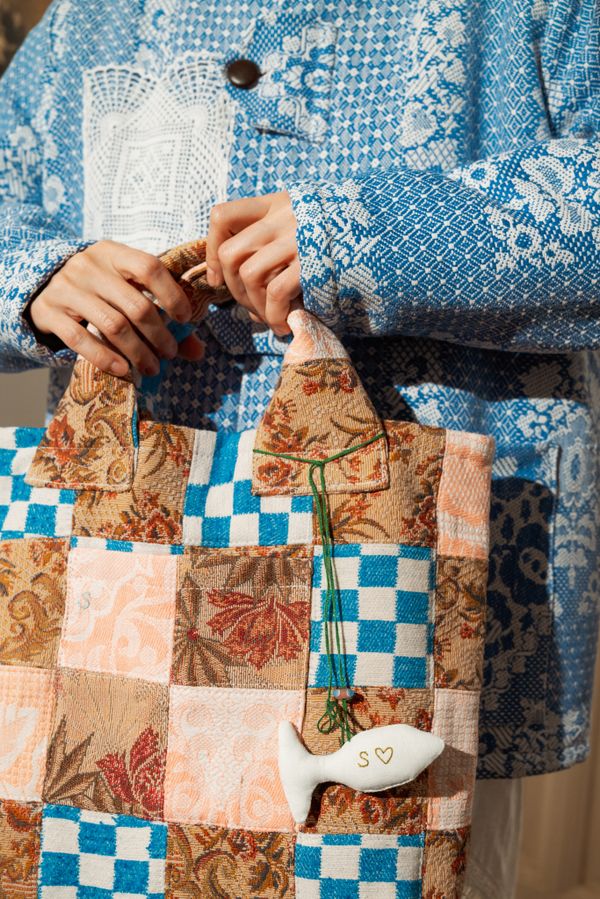 Сумка Basket Bag 7 сине-коричневая - фото 5
