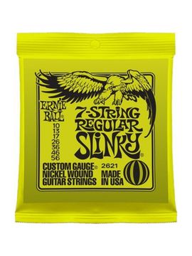 Струны для 7 струнной электрогитары 10-56 ERNIE BALL 2621 Nickel Wound Slinky Regular