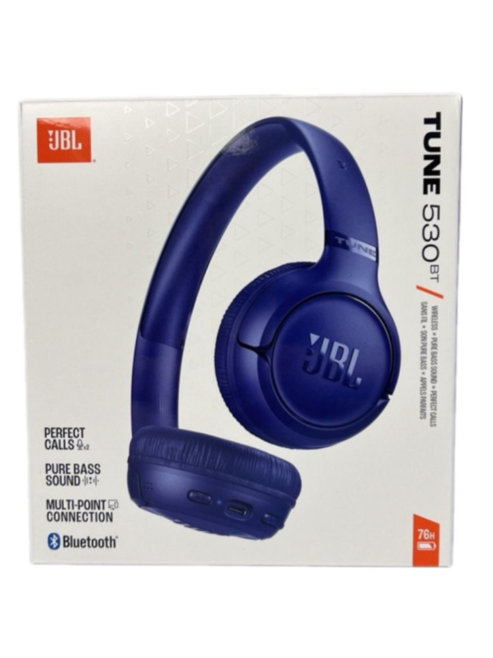 Стереонаушники Bluetooth Полноразмерные JBL T530BT BT6.0/450mAh/76ч синие