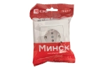 1-местная розетка EKF СП с/з Минск 16А белая с защитными шторками с USB 1А ERR16-028-100-USB