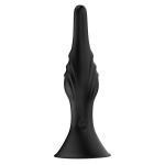 Черная анальная пробка 16,5см с вибрацией и пультом ДУ Silicone Toys USK-A01