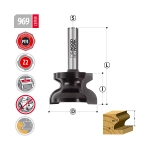 Фреза для скрытых ручек D=35 I=22 L=54 S=8 мм Z=2 Woodwork 969.9135.08