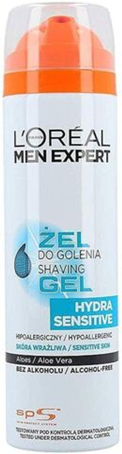 L'Oral Men Expert Гель для бритья Hydra Sensitive для чувствительной кожи с экстрактом алоэ вера 200 мл (Франция)