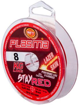 Леска плетёная WFT KG PLASMA LAZER SKIN Stay Red 150 м, 0,08 мм