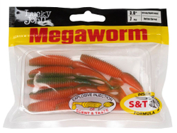 Виброхвосты съедобные LJ Pro Series MegaWorm 3,0in (7,6 см), цв. T56, 7 шт.