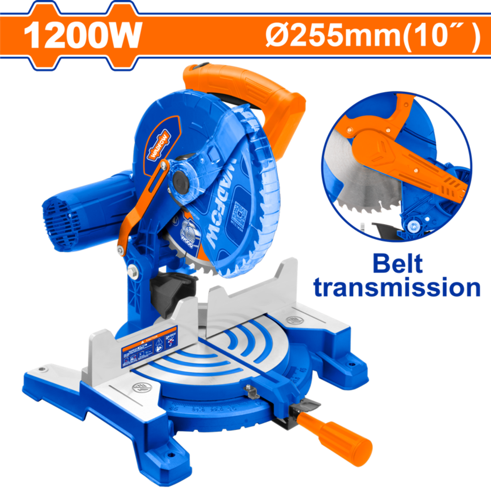 Торцовочная пила 1200 Вт, 255х25.4 мм WADFOW WXD12001