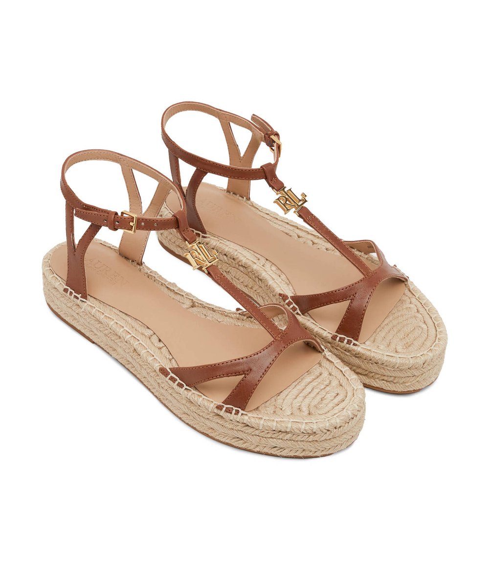 Кожаные босоножки LAUREN RALPH LAUREN - коричневый(802927966)