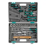 Набор инструментов, 1/2", 1/4", CrV, пластиковый кейс 76 предметов Stels — фото 3
