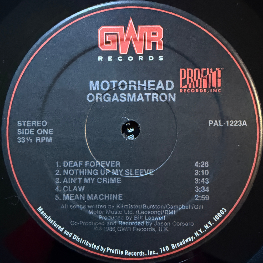 Motörhead ‎– Orgasmatron (США 1986г.)