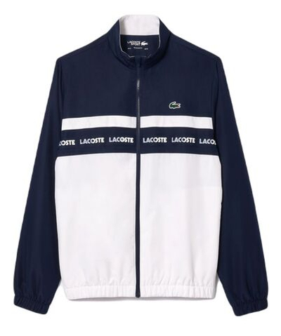 Мужской теннисный костюм Lacoste Sportsuit Logo Stripe Tennis Tracksuit - navy blue/white