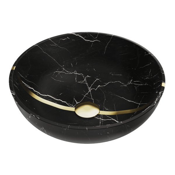 Раковина накладная Omoikiri Hitomi-BL Natceramic, 41 см, черный мрамор, 4972077