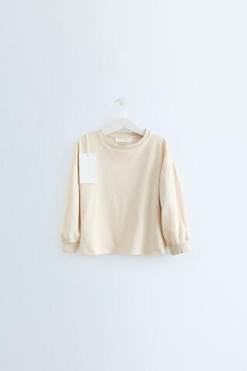 ZARA TIMELESS — ОДНОТОННАЯ ФУТБОЛКА С МАНЖЕТАМИ, БЕЖЕВЫЙ