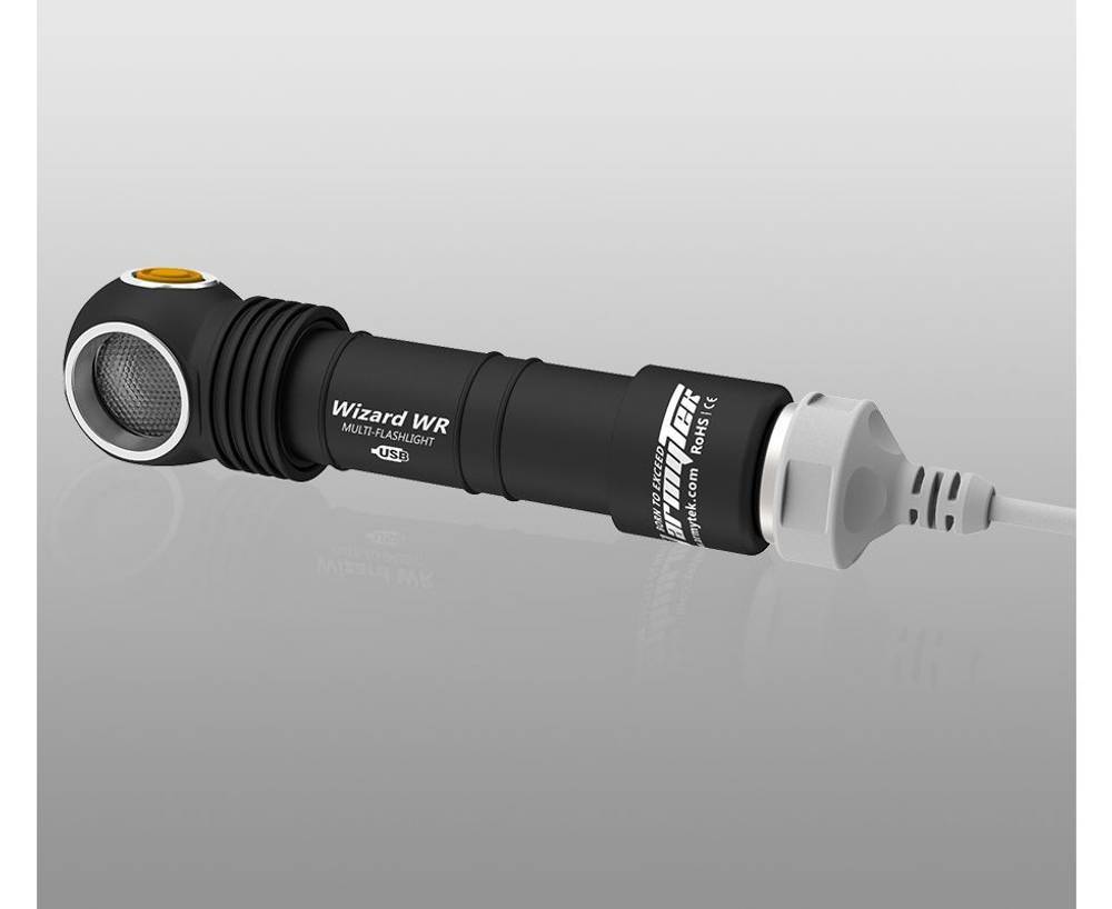 Фонарь налобный Armytek Wizard WR Magnet USB + 18650 / Белый и красный свет / 1300 лм и 320 лм