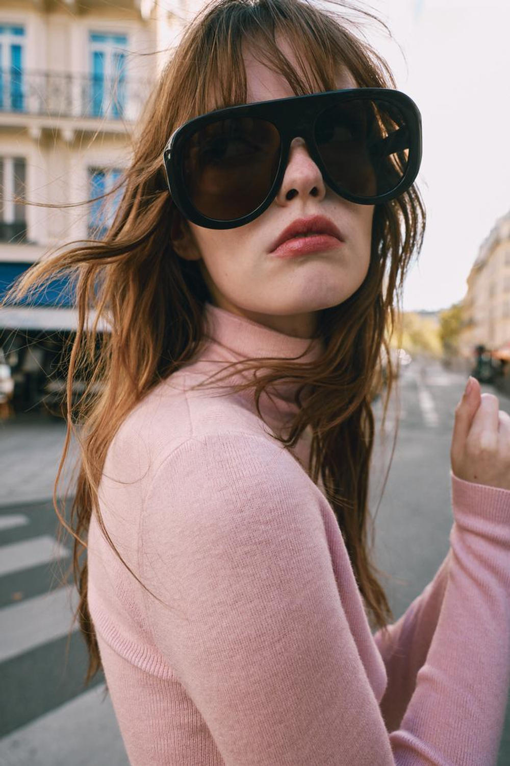 ZARA СВИТЕР ТОНКОЙ ВЯЗКИ С ВОРОТНИКОМ-СТОЙКОЙ, ПАСТЕЬНО-РОЗОВЫЙ