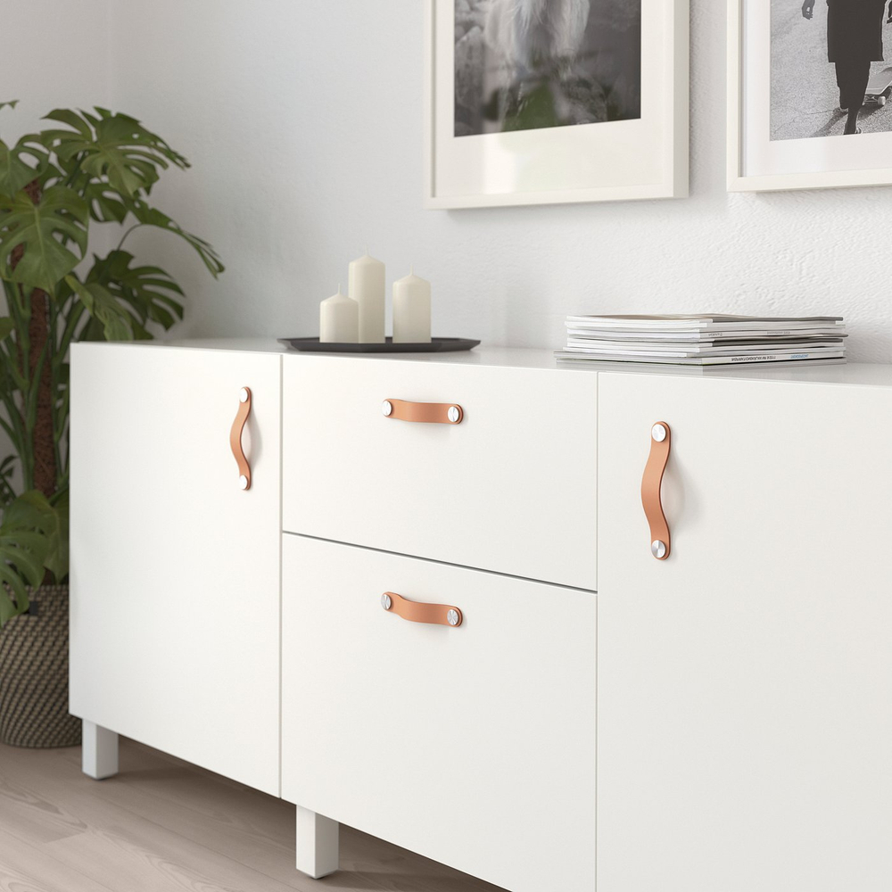 IKEA ÖSTERNÄS  (ИКЕА ЁСТЕРНЭС)  -  Кожаная ручка - дублёная кожа 153 мм