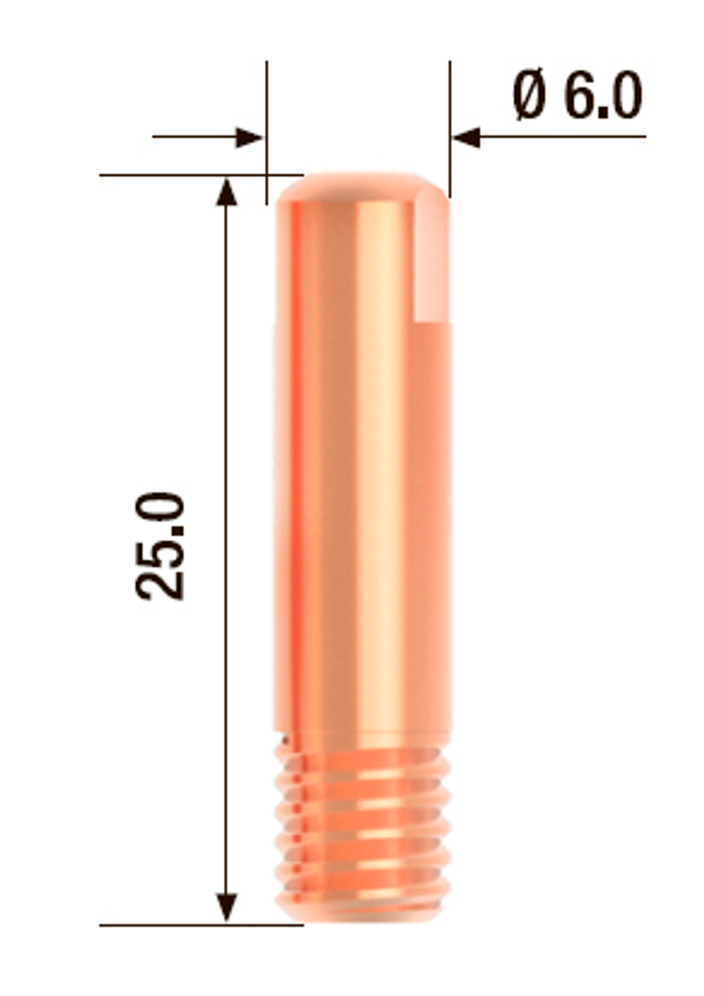 FUBAG Контактный наконечник M6х25 мм ECU D=0.6 мм (10 шт.)