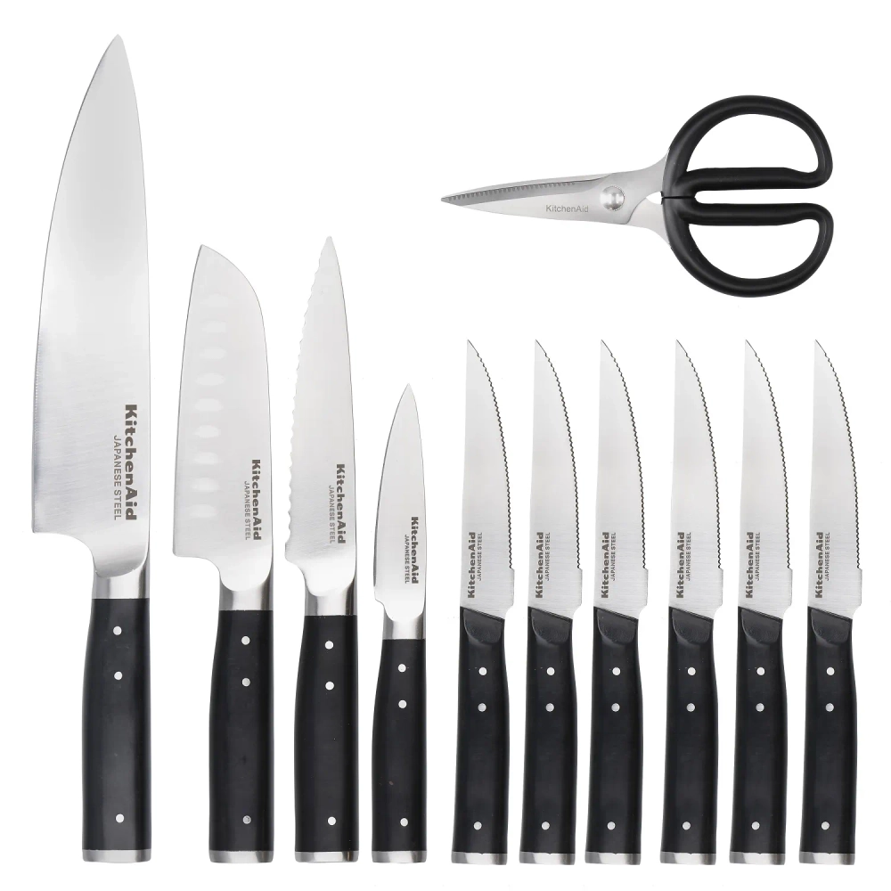 KitchenAid Набор из 10 ножей + ножницы в блоке с точилкой Gourmet EAN 5057982000745