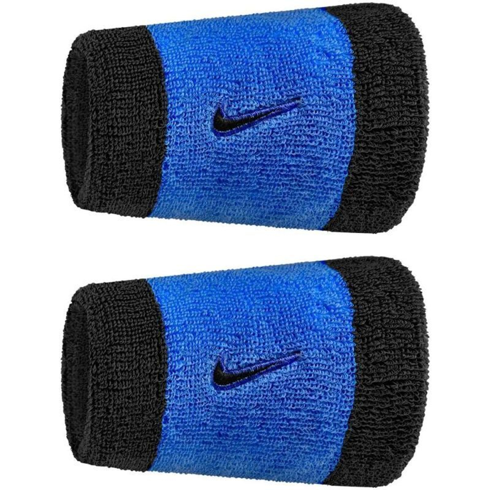 Теннисные напульсники Nike Swoosh Double-Wide 2P - comet blue/black