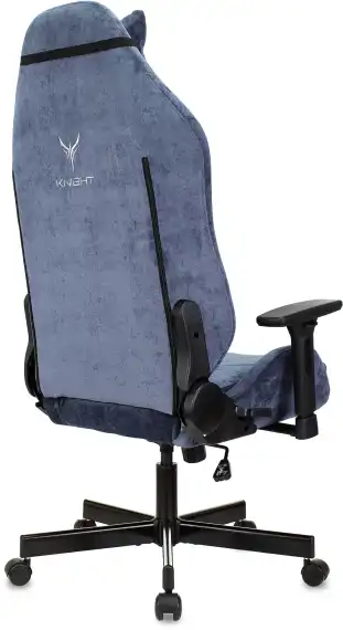 Кресло игровое Knight N1 Fabric синий Light-27 с подголов. крестов. металл