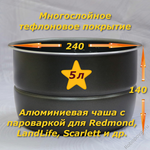 Сменная чаша (кастрюля) с тефлоновым покрытием для мультиварки-скороварки на 5 литров с бортиком для паровой пластины