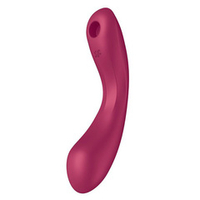 Малиновый вибромассажер 17,4см с вакуумной стимуляцией Satisfyer Curvy Trinity 1 insertable Air Pulse Vibrator Red