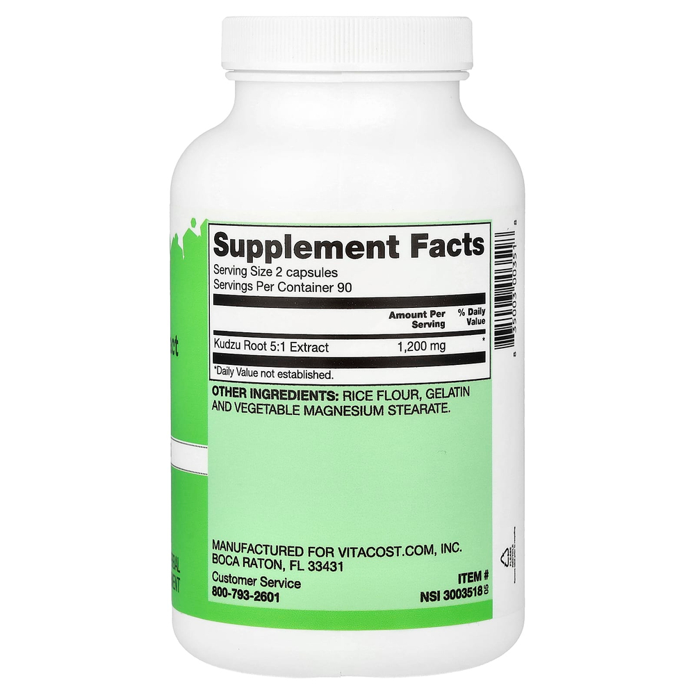 Vitacost, Kudzu Root Extract, 180 Capsules (600 mg per Capsule)