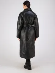 Пальто кожаное из натуральной кожи