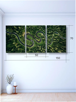 Картина Горный серпантин модульная 50x70см 3шт.