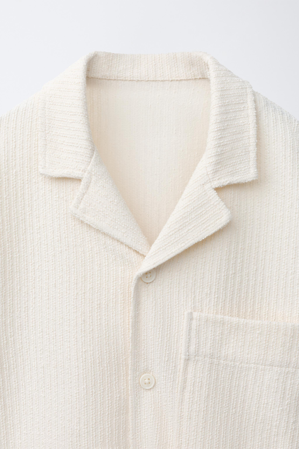 ZARA РУБАШКА С КОРОТКИМИ РУКАВАМИ, ЭКРЮ